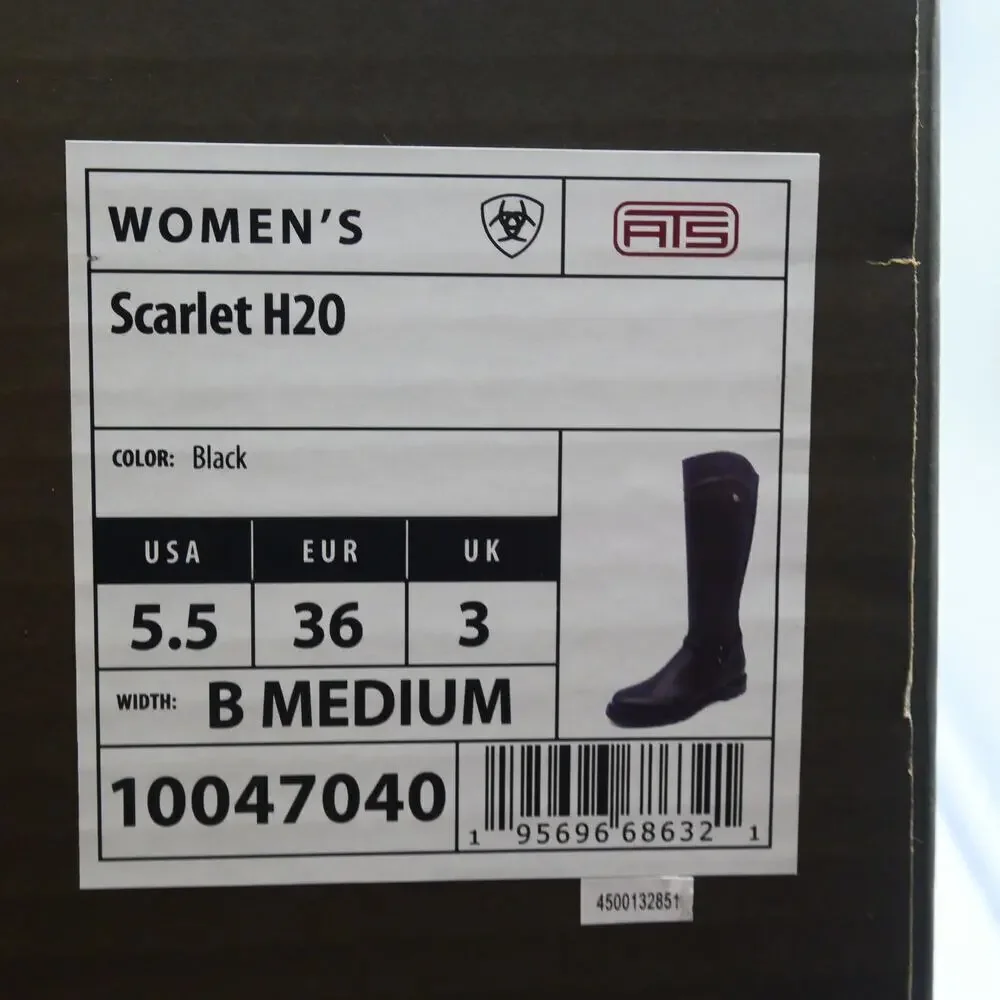 NEW Ariat Women's 5.5 Scarlet H2O Riding Boots Tall Black Leather Waterproof